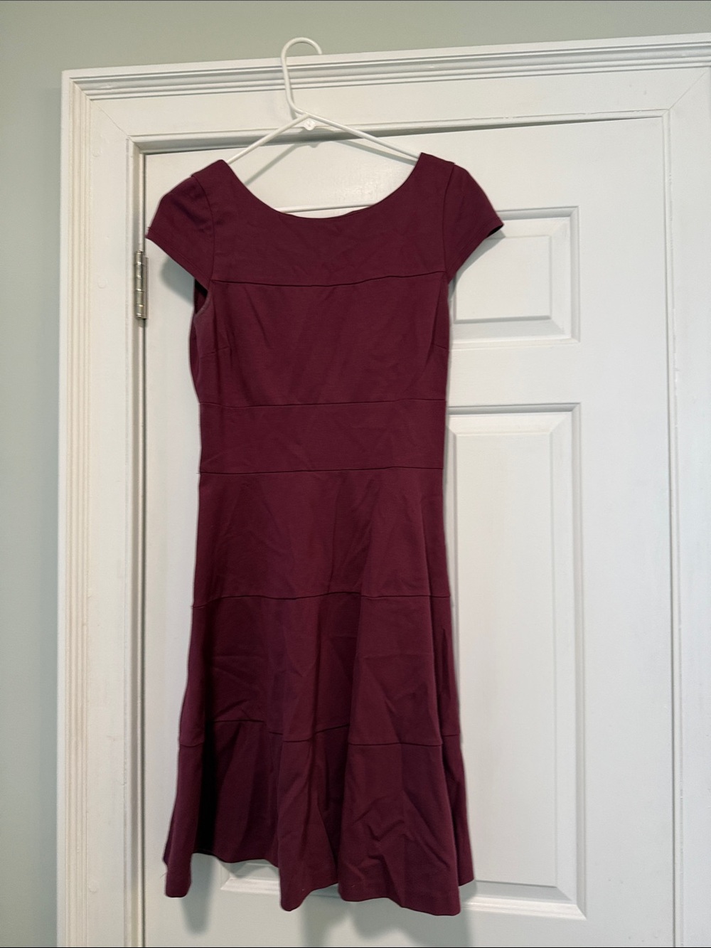 Banana Republic Burgundy Midi Fit-and-Flare Dress